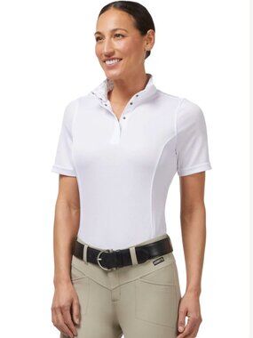 Kerrits Encore Short Sleeve Equestrian Show Shirt Size Large Diamond Pattern i